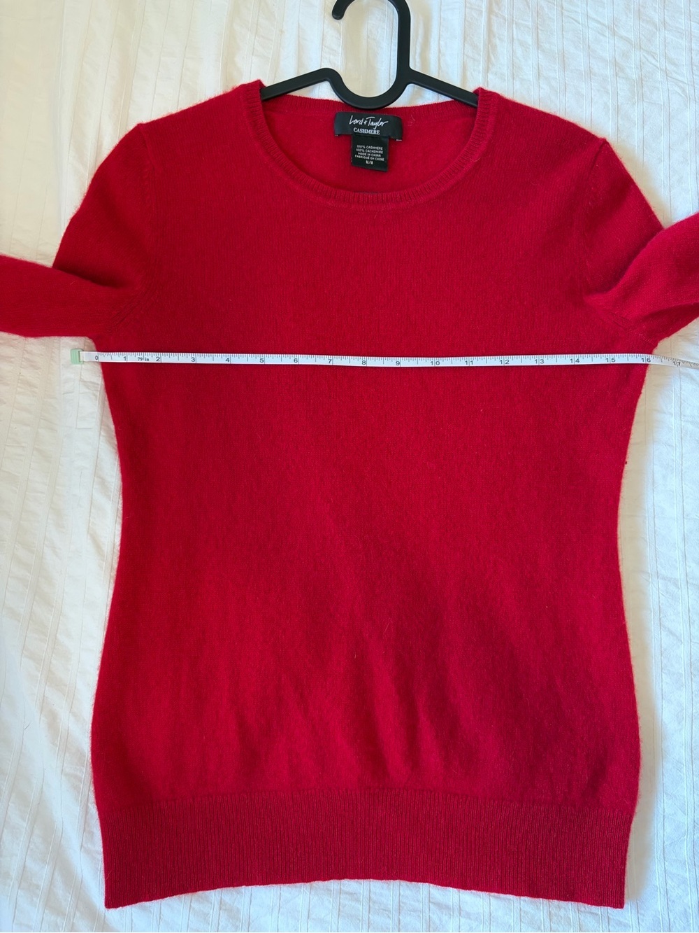 LORD & TAYLOR- 100% cashmere red pullover , size medium - Picture 4 of 5
